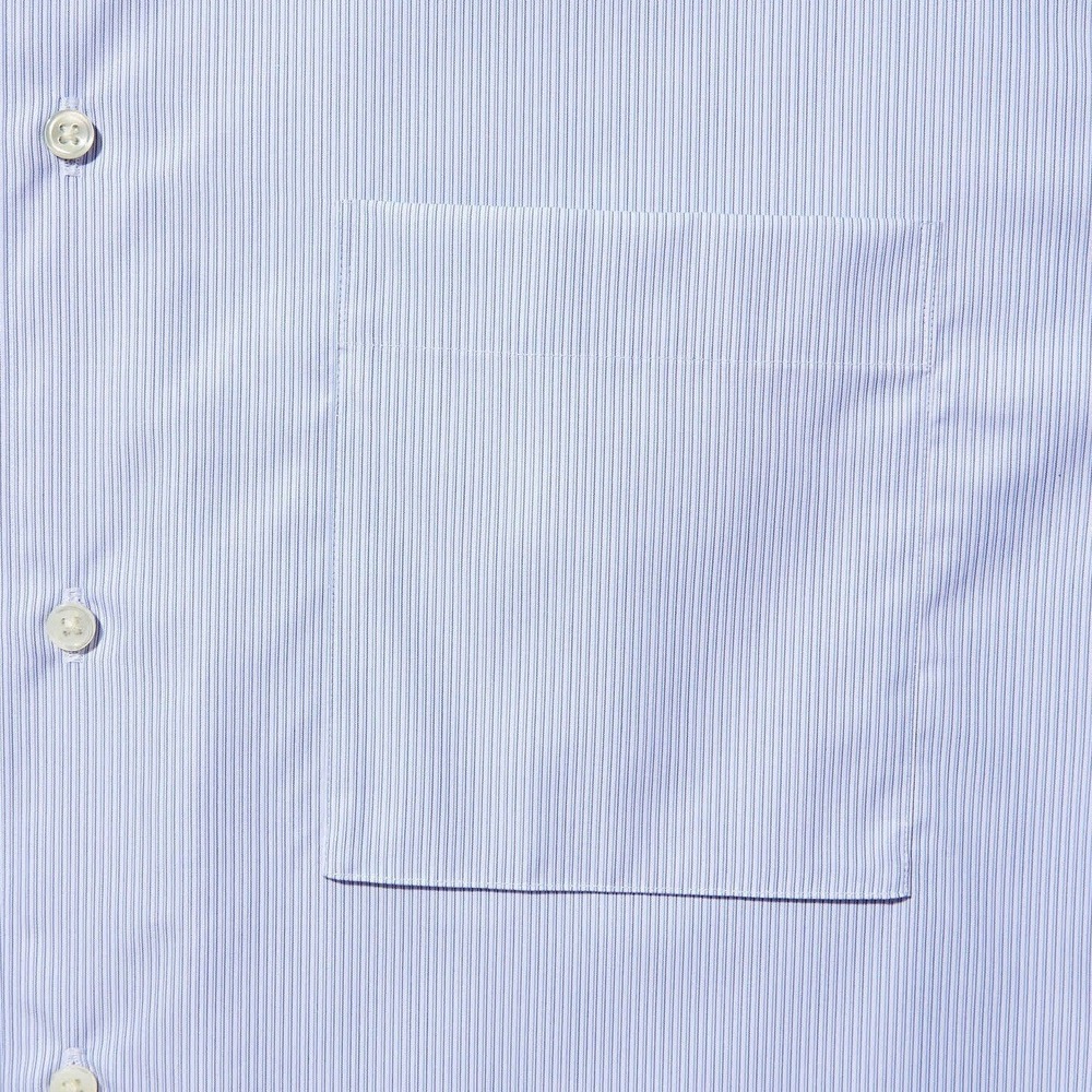 Jil Sander +J Supima Cotton Button Up Long-Sleeve Shirt Men XS Microstripe Blue - Picture 9 of 15